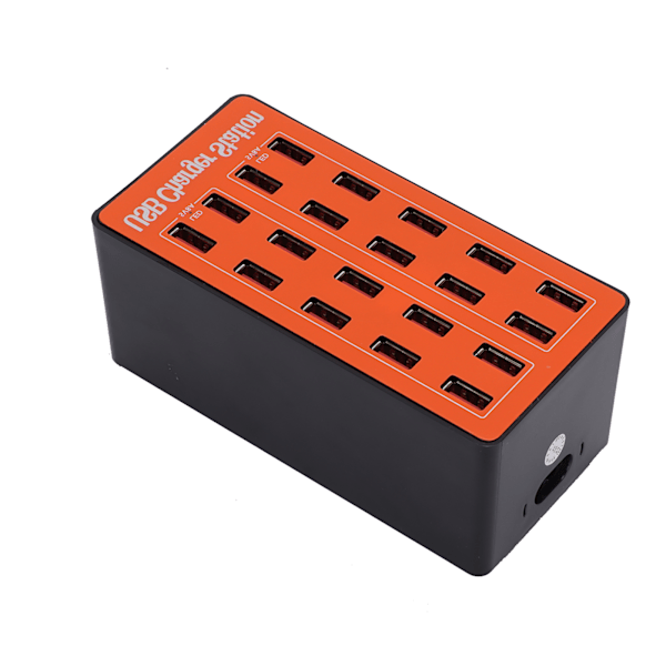 USB-opladningsstation 20-port vægstrøms hurtig smart oplader til flere enheder 100-240VAU-stik