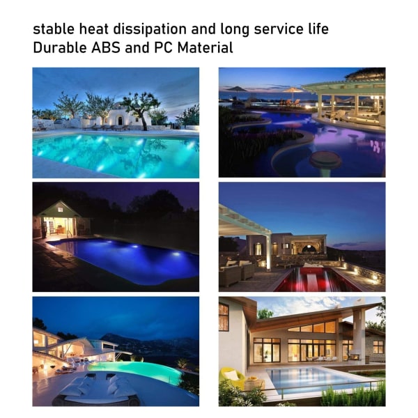 LED-poollampor 18W AC12V Ljusa LED IP68 Vattentäta Anti-tryck ABS PC Akvarielamppool Ljus för simbassäng Varm Ljus