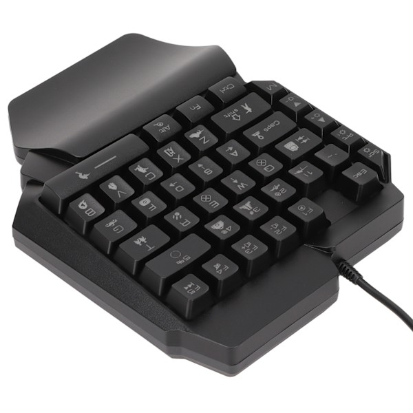 Enhånds spilltastatur 39 taster Lysende ergonomisk design Antiskli vanntett USB mekanisk tastatur