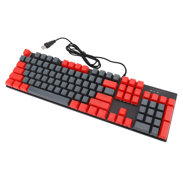 Mekanisk tastatur 104 taster RGB bakgrunnsbelyst ergonomisk dual farge programmerbar spilltastatur for PC bærbar grå og rød blå bryter