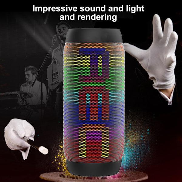 AEC Luminous Speaker Langaton Bluetooth-kaiutin LED-kannettava Boom Box Bass BQ-615PRO Musta
