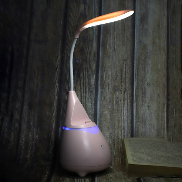 EZ-02 ABS Multifunktionel Skrivebordslampe Bluetooth Højttaler Musik Afspilning Audiovisuelt Tilbehør UdstyrPink