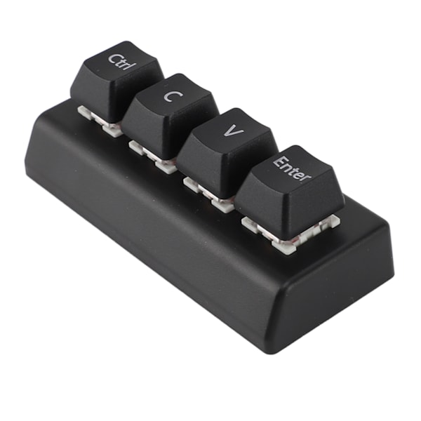 Programmerbar tastatur 4 taster Støtte NKRO Rød bryter Ctrl C V Enter Mini mekanisk tastatur for spillkontor Media Svart
