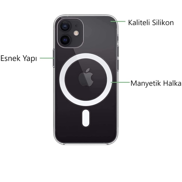 MagSafe-kompatibelt fodral för iPhone 12/iPhone 12 Pro - Transparent (iPhone 12/iPhone 12 Pro 6.1'')