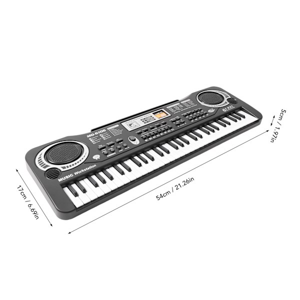 Keyboard Piano 61 Tangenter Bærbart Elektronisk Klaver Keyboard Instrument 100‑240V til Børn