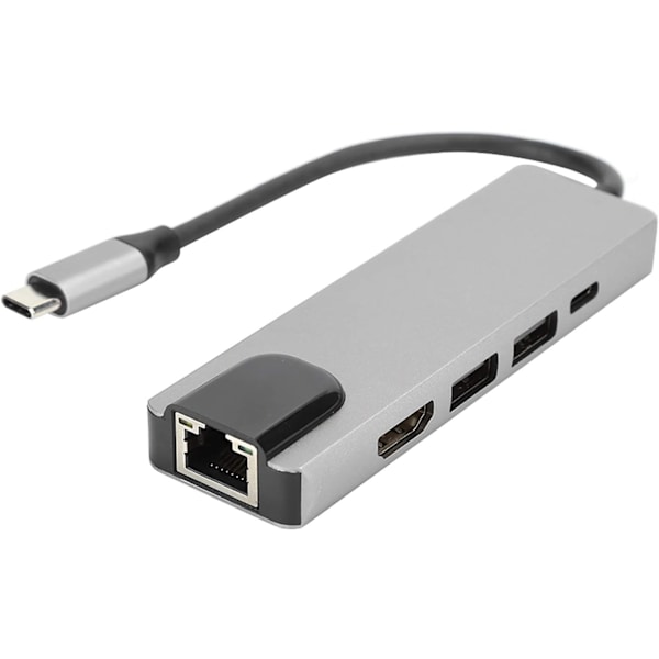 5 i 1 TypeC-hubb till Hdmi-adapter TypeC till Gigabit Ethernet RJ45-expansionsport USBC MultiDevice-anslutningshubb 4K för elektronik