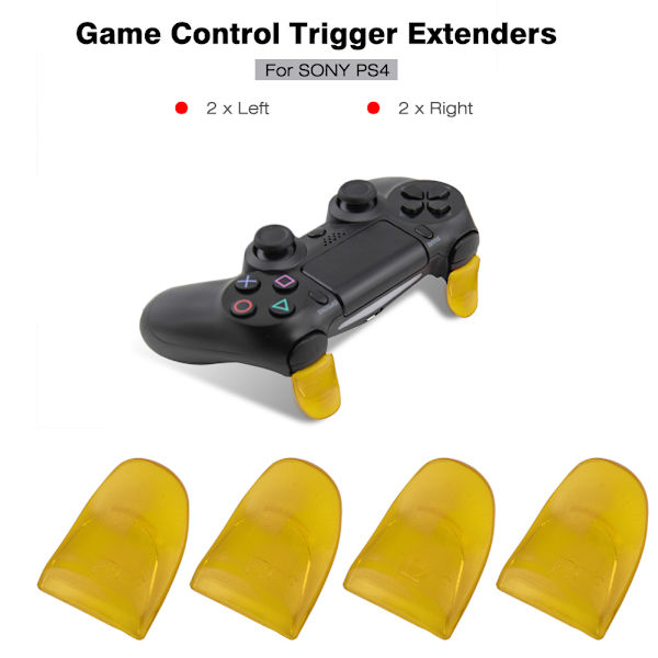 Spelkontroll ersättningsförlängning 2 vänster + 2 höger manövrerade knappnyckelsats för PS4 gul