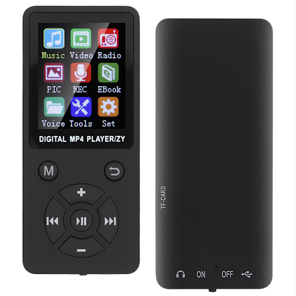 T1 Music MP3-soitin Bluetooth-tuella 32 Gt muisti EightDiagram Tactics -painikkeet Musta