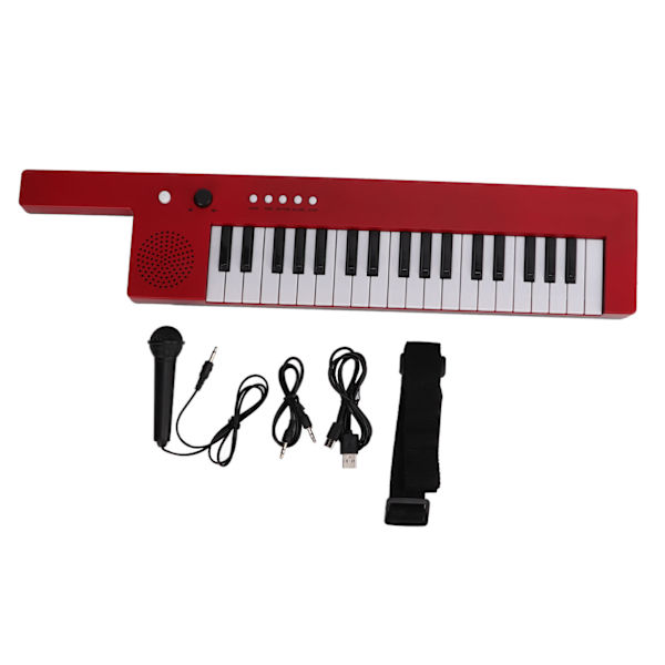 37-näppäiminen sähköpiano, kannettava kitara, elektroninen urku, mini-keytar, opetuskäyttöön tarkoitettu soitin BF-3755 Red