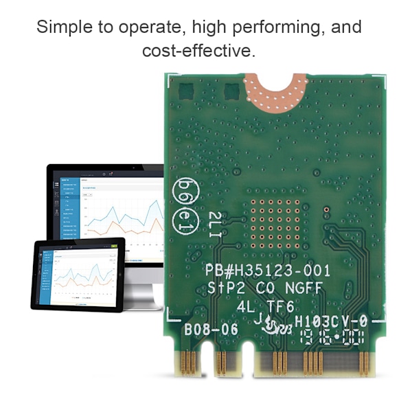 För Lenovo Intel3165 Dual Band Wireless AC 3165NGW NGFf M2 433m   Bluetooth4.2 802.11AC-kort