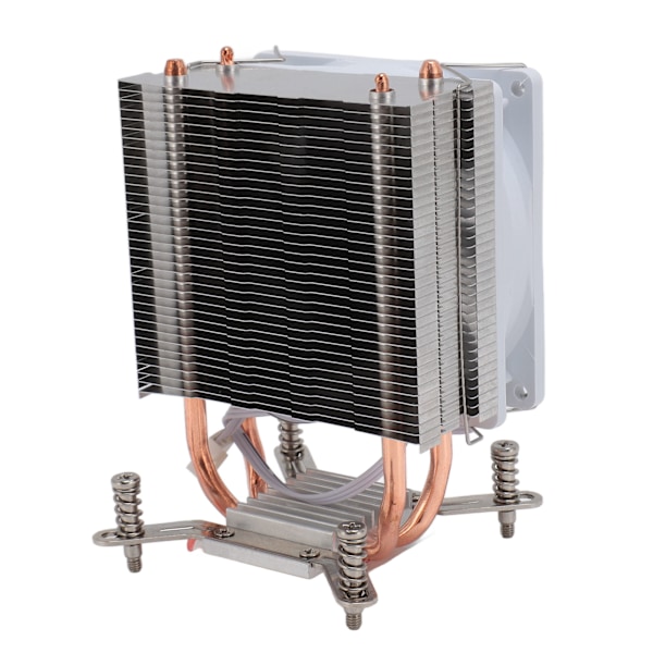 CPU-jäähdytystuuletin 2 lämpöputkea Hiljainen 3-pin Hydraumatic PC CPU-ilmajäähdytin tietokoneelle Valkoinen runko