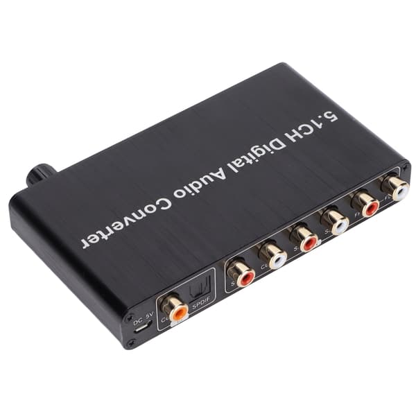 AY77 5.1CH DAC-konverter Audiodekoder Digital optisk koaksial til Toslink til RCA 3,5 mm stik til Xbox til PS4 til TV