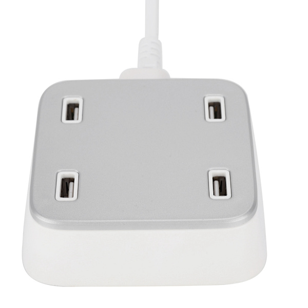 XBX07A 4-porters USB Hjemme AC Vegglader 4 USB 5A Lader Hvit
