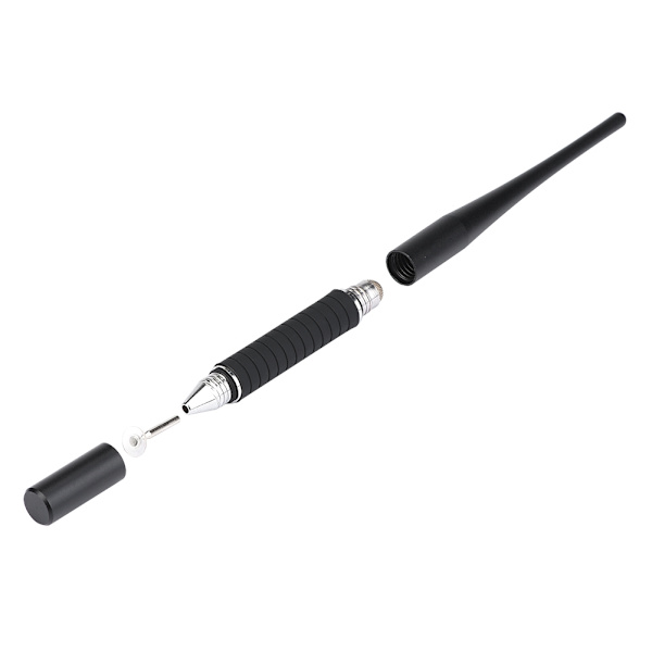 2 i 1 kapacitiv pen touch screen tegnepen stylus til iPhone iPad Tablet PC sort