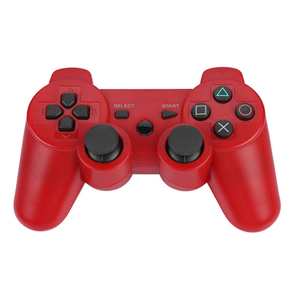 Trådlös Bluetooth Gamepad Game Controller Full featured Game Handle För PS3 (Röd)