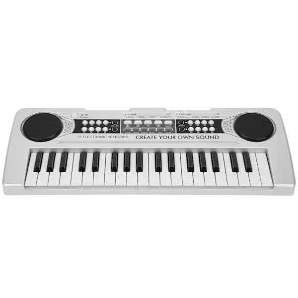 Elektronisk keyboard 37 tangenter børnelegetøj musikalsk instrument med mikrofon Silver