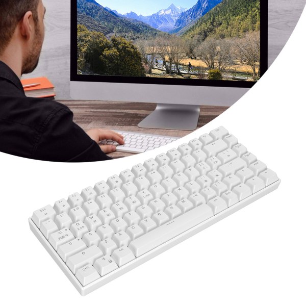 Mekanisk tastatur 82 taster RGB Trådløst 2.4G BT3.0 Type C Kablet forbindelse Ergonomisk 1800mAh batteri Kablet tastatur Brown Switch