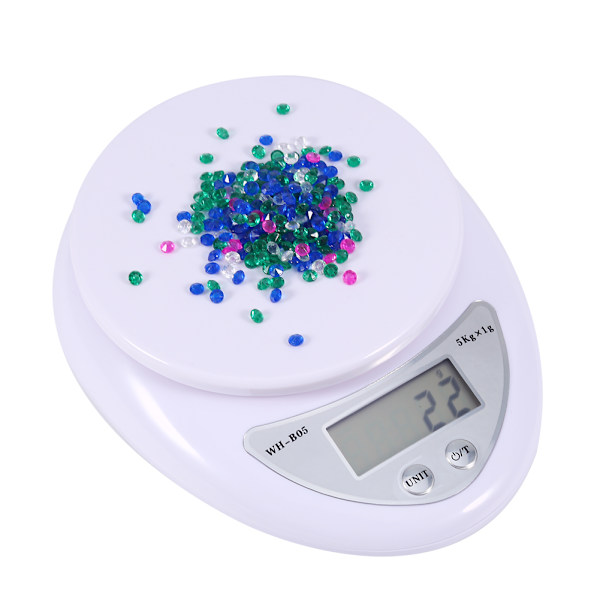 Smart Digital LCD-display Kök Matlagning Diet Vikt Skala Hushåll Vit