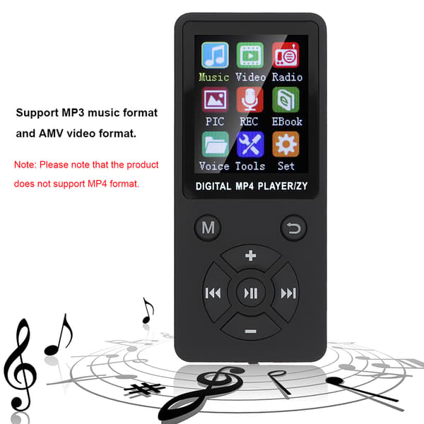 T1 Musik MP3-afspiller Bluetooth-understøttelse 32G hukommelse EightDiagram Tactics-knapper Sort