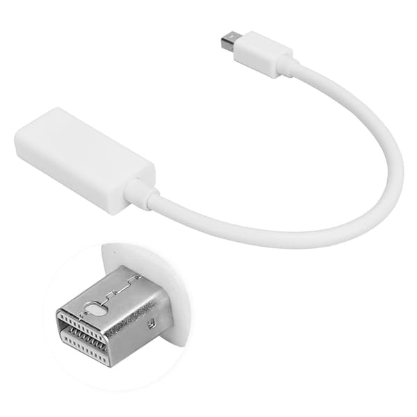 Mini DP hann til HD multimedia interface hunn adapter for MacBook skjerm projektor hvit