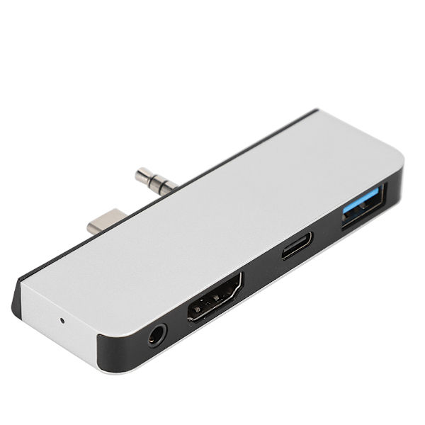 Cabledeconn 4-i-1-dockningsstation i aluminiumlegering med 3,5 mm ljudgränssnitt för Microsoft Surface Go