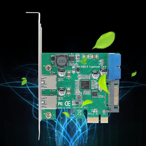 PCI-E til USB3.0 Udvidelsesadapter Riser-kort med beskyttelseschip til stationær computer