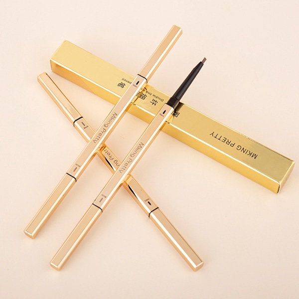 Precision Brow Pencil Ultra Fine Langtidsholdbar Dobbelt-anvendelse Øjenbrynsblyant, Grå
