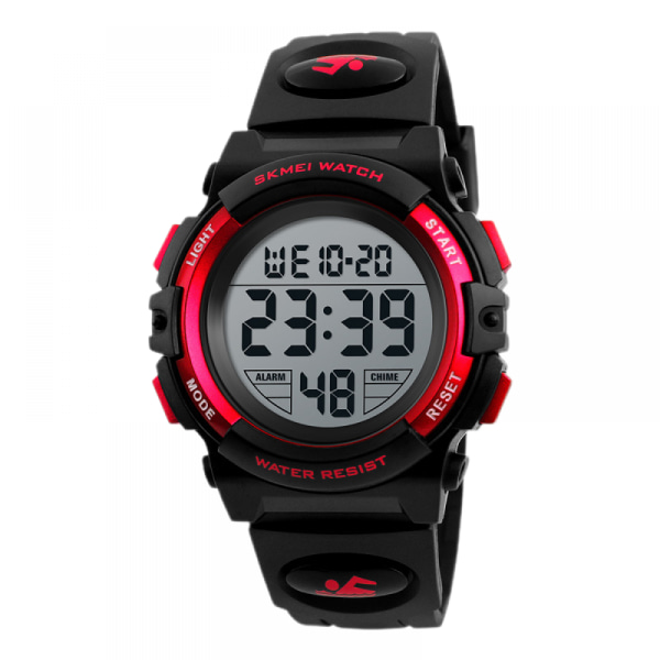 Watch, Watch för 6-15 år gamla pojkar, Digital Sport Outdoor Multifunktionell Kronograf LED 50M Vattentät Alarmkalender Analog Watch(Röd)