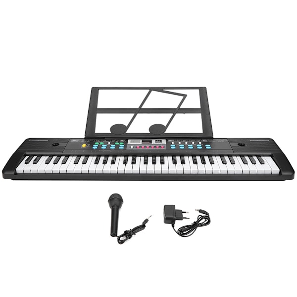 Elektronisk keyboard 61 tangenter klaver legetøj børn begynder mikrofon musikinstrument EU Plug 110-240V