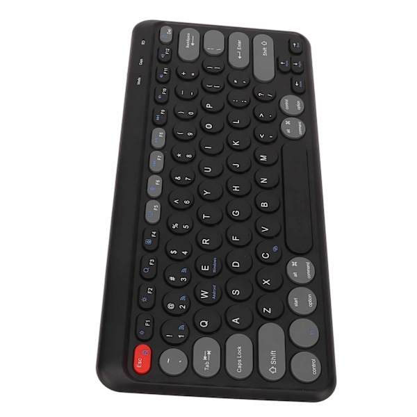 Kompakt runt tangentbord Mini tangentbord Trådlös Bluetooth 2.4G Dubbelt läge Bärbart smalt tangentbord för Windows för Android för IOS Svart