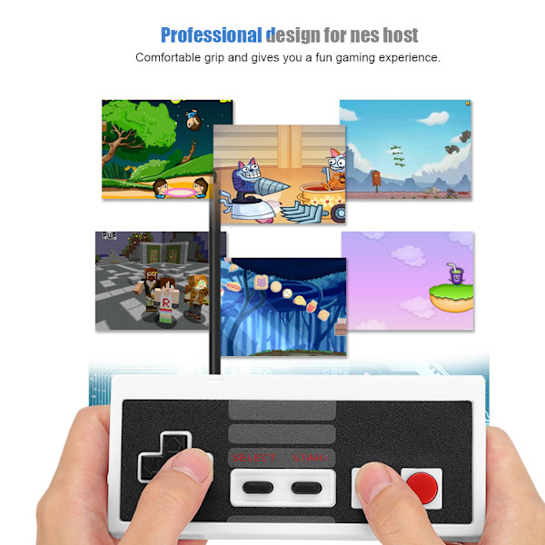 Klassisk trådbunden USB-spelhandkontroll, spelkontroll, ursprungligen designad för NES Mini värd (vit)