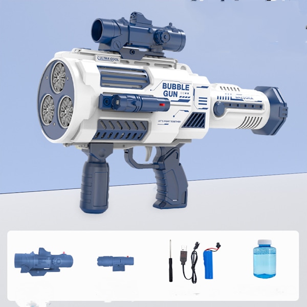 Automatisk Påfyllnings Bubble Machine Gun - Uppladdningsbar Bazooka Bubble Gun för Barn med Färgglada Ljus, Elektrisk Rocket Bubble Blaster orange