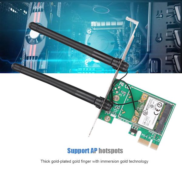 SSU-WAE9281-M 2.4G 300Mbps PCI-E trådløst netværkskort understøtter AP-hotspots