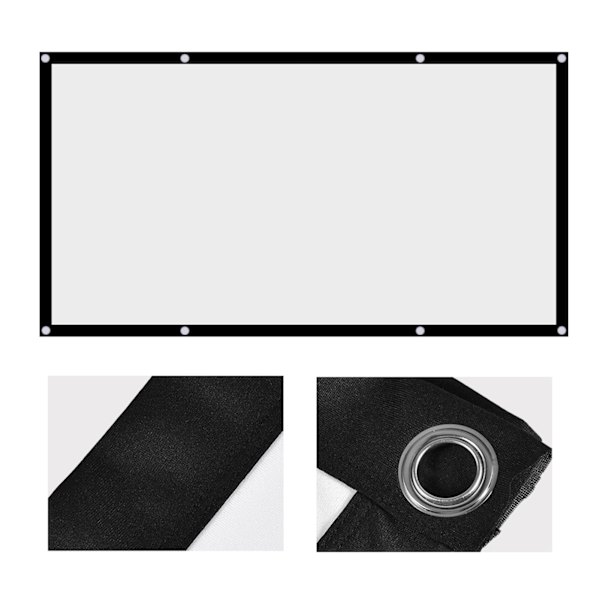1 stk bærbar sammenleggbar NOn crease hvit projektor gardin projeksjonsskjerm 16:9 (120 tommer)