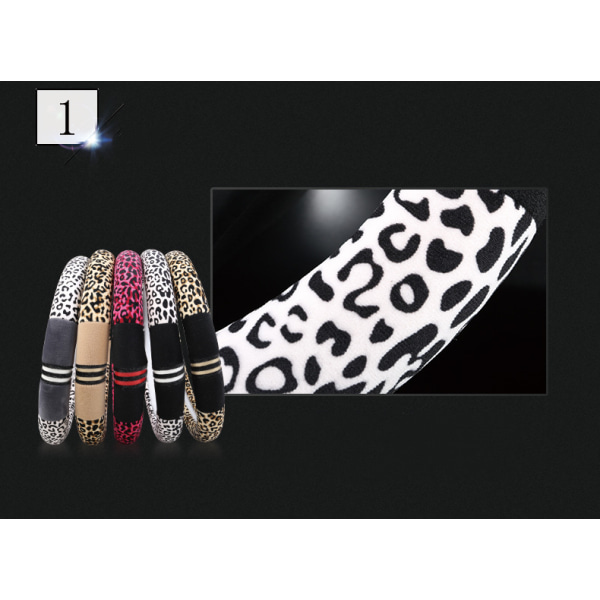Lyxig leopardmönstrad fashionabel plysch bilrattskydd, universell passform, håller bilen varm