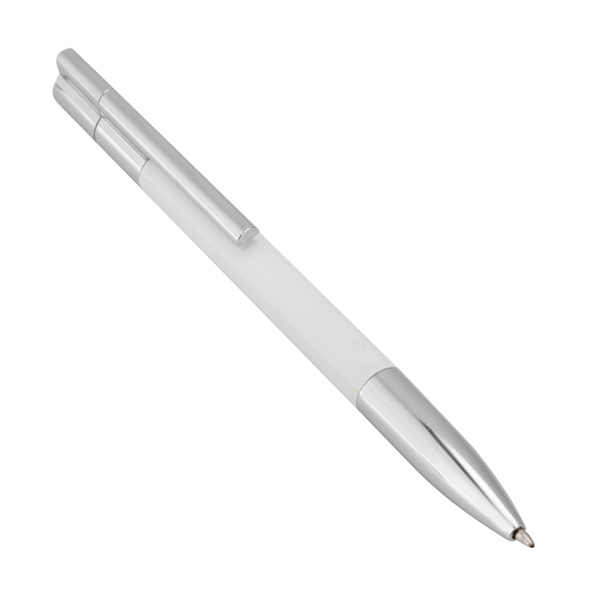 Ultra Fin 2 i 1 U Disk+Kuglepen USB2.0 Flash Dirve Pen (Hvid 8G)