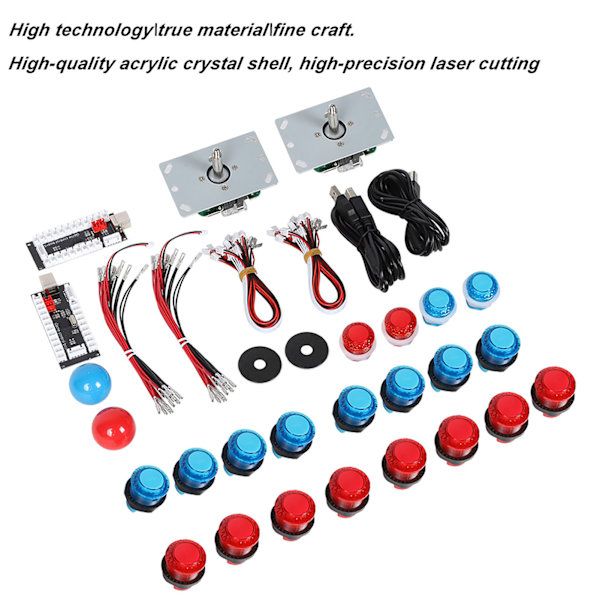 28/24 Valopainikkeen 5P Rocker Kaksoispakkaus Musta USB Core Board Arcade Kit