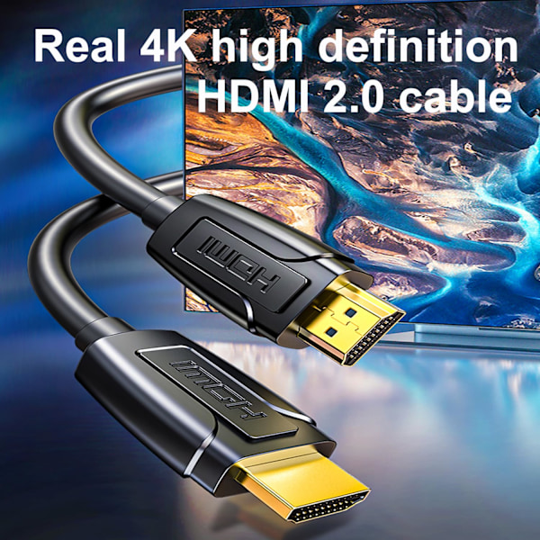 4K 1M/3.3FT højhastigheds HDMI-kabel, 18 Gbps 4K@60Hz Kompatibel med HDR, HDCP2.2, etc (1m HDMI-kabel)