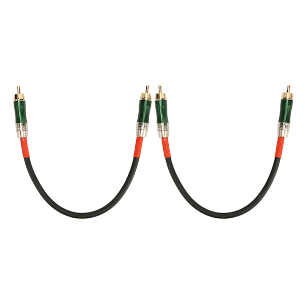 2 kpl RCA-kaapeli Ammattimainen kaksoissuojattu kullattu liitin RAC RCA-uros-uros-kaapeli DVD-TV-vahvistimelle 1m/3.3ft Vihreä