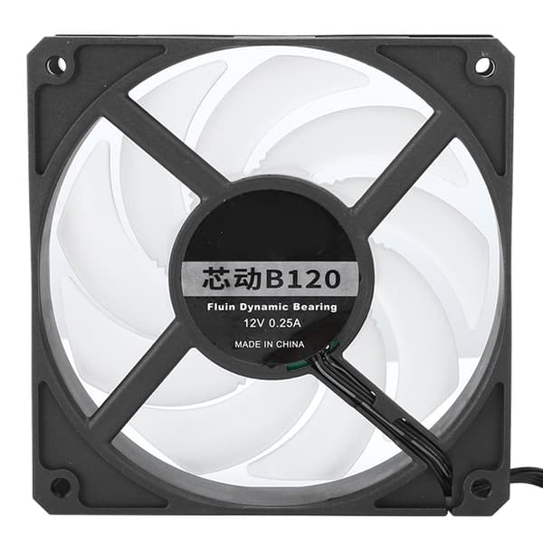 B120 12CM Køleventilator Lydløs Køler 77CFM 2400RPM CPU Radiator til stationær computer 12V Sort