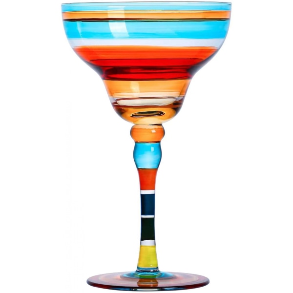 Hand Painted Margarita Glass - Moroccan Collection - Hand Painted Glassware by Artists - Unique and Decorative Margarita Glasses