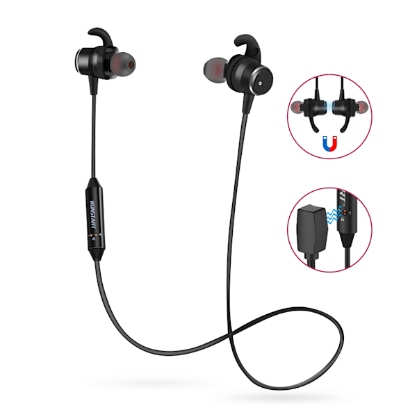 Bluetooth-øretelefoner, trådløse 4.2 magnetiske øretelefoner aptX StereoHeadphones, IPX4 Splash Secure Fi