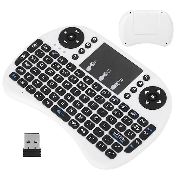 Mini trådlöst tangentbord Flymouse 2.4G Multimedia Touchpad Touching Keyboard Vit