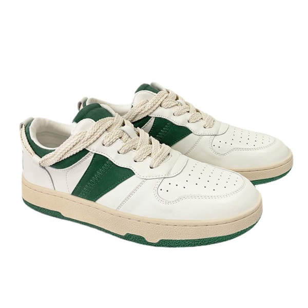 Herr Sneakers Enkla Snygga Konstgjorda PU Gummi Mjuka Andningsbara Herr Casual Skor för Daglig Utomhus Beige Grön 42 Man Green 42 Male