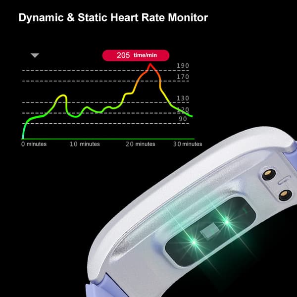 30-dagers standby smart armbånd dynamisk statisk hjertefrekvens blodtrykksmåler armbånd-lilla