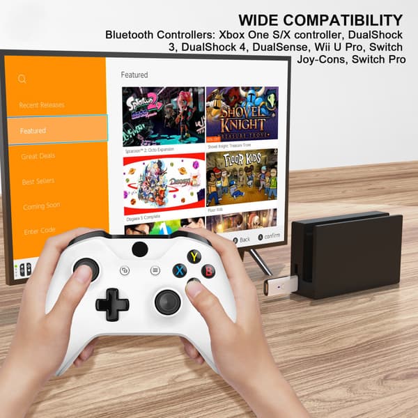Trådløs mottaker Bluetooth-kompatibel håndtakskonverteradapter for PS4 PS5