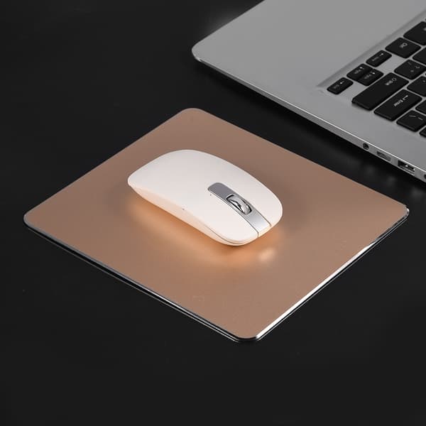 Aluminium NOn slip Gaming Musematte Dobbeltsidig Nøyaktig Kontroll Musematte for PC Gull