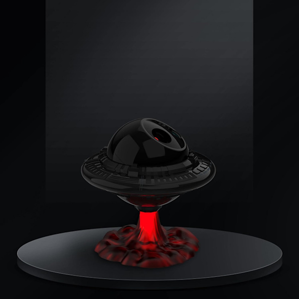 UFO Stjerneprojektor Nattlys, Galaxy Starry Nebula Projektorlys; Blinkende Stjernelys, Romskip, Varierende Flammefarge med Timer, Fjernkontroll for Rom