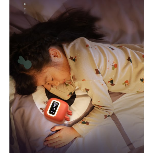 Barnevekkerklokke, digital vekkerklokke for barn, hvit støyvekkerklokke, nattlys med USB barnealarmklokke for jenter soverom
