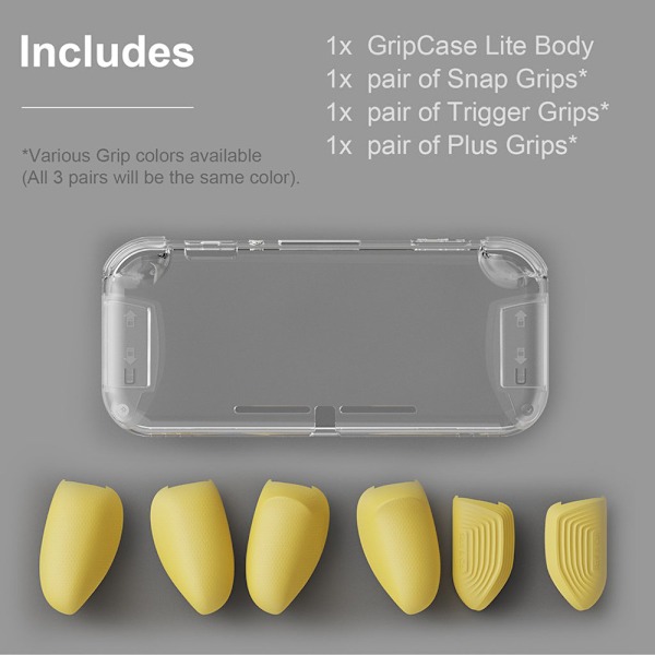 GripCase Lite Bundle: Ett bekvämt skyddande fodral med utbytbara grepp [för att passa alla handstorlekar] för Nintendo Switch Lite